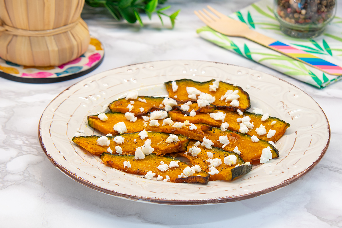 Citrouille en tranches avec fromage feta