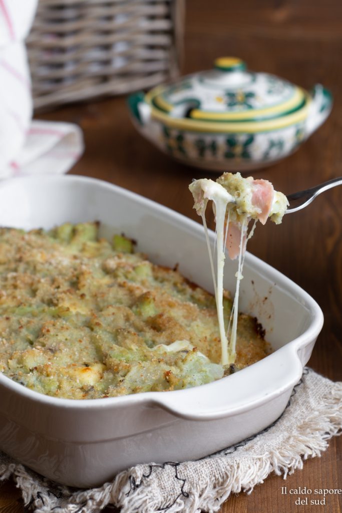 Flan de chou-fleur au jambon cuit et provola