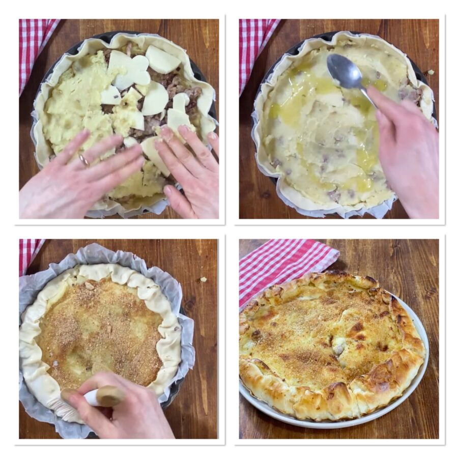 tarte salée purée et saucisse