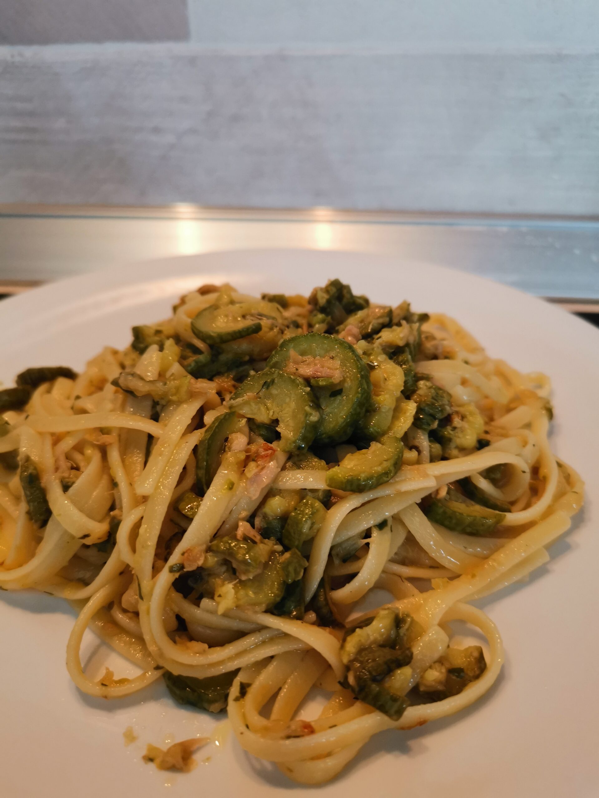 Linguine aux courgettes et thon