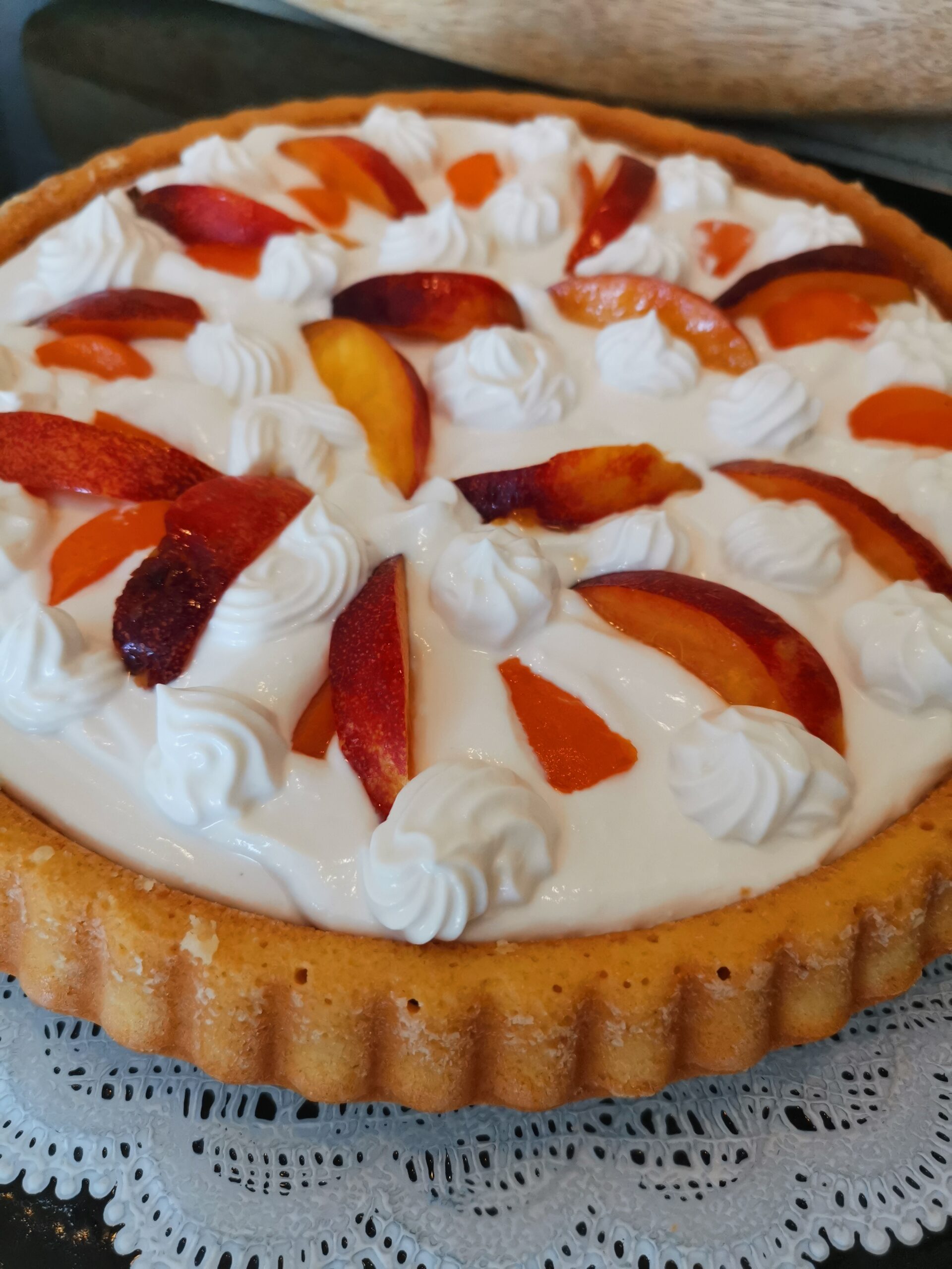 Gâteau crème, ricotta et fruits