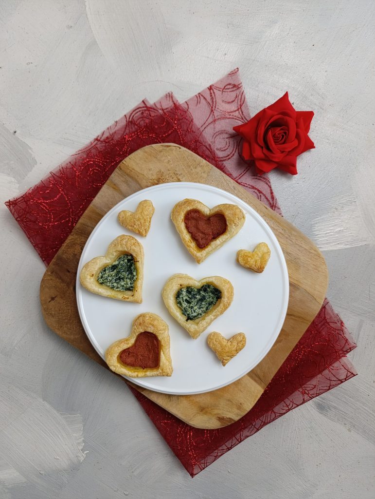 Coeurs salés en feuilleté