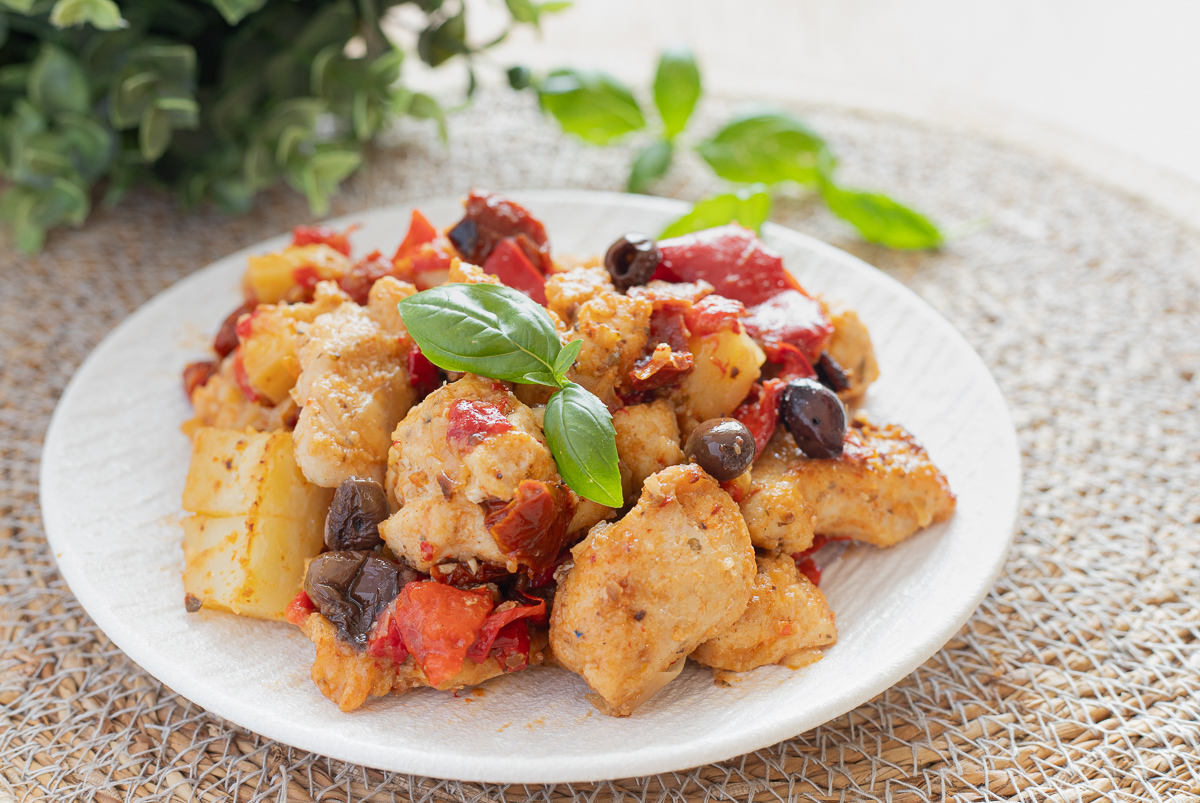 Poitrine de poulet aux poivrons et pommes de terre