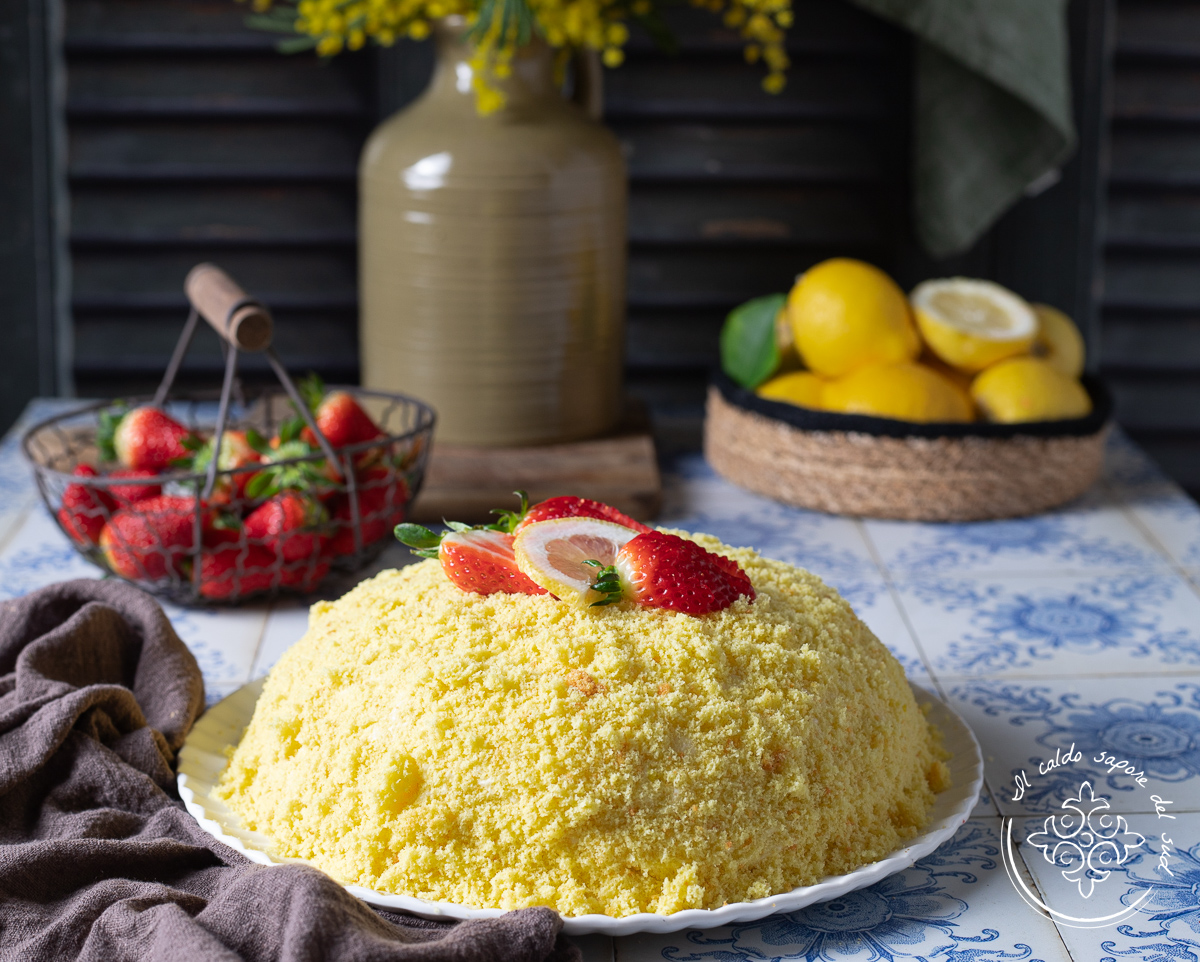 Gâteau mimosa aux fraises