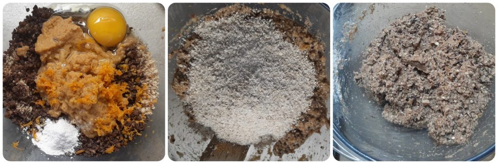 Biscuits rustiques au kaki-pomme avec avoine et chocolat