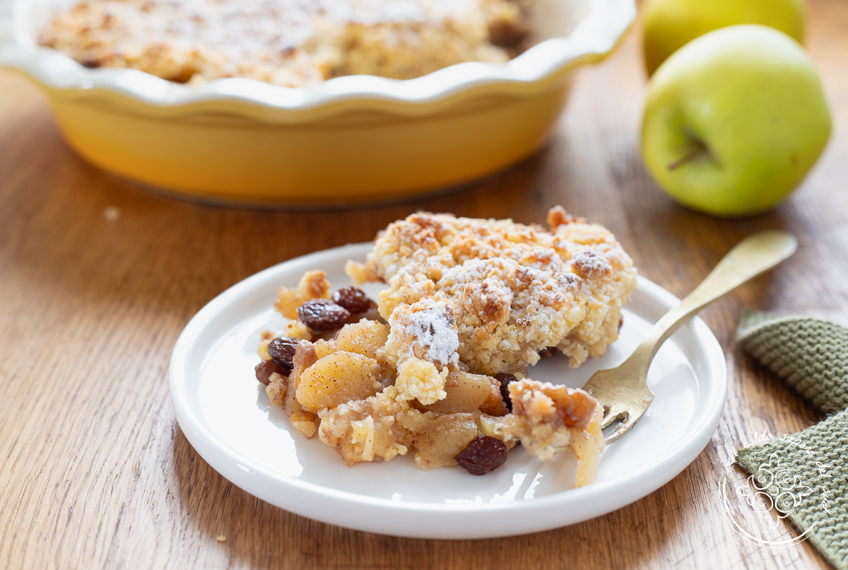 Crumble aux pommes et raisins secs