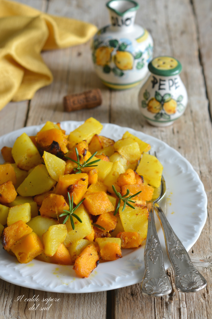 Accompagnement de courge et pommes de terre à la friteuse à air