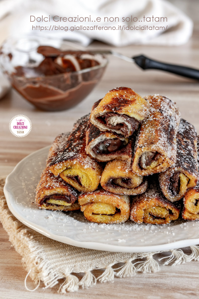 Roulés de pain et Nutella frits