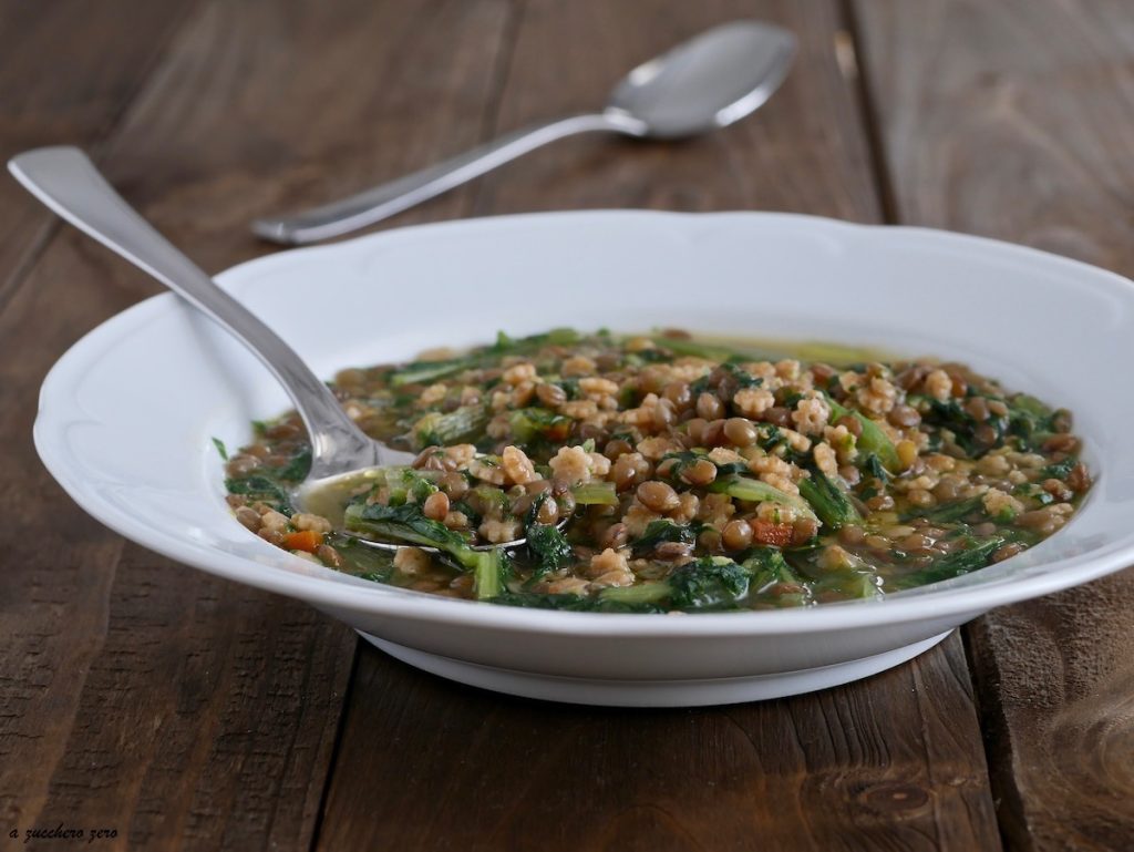 Soupe de lentilles avec chicorée