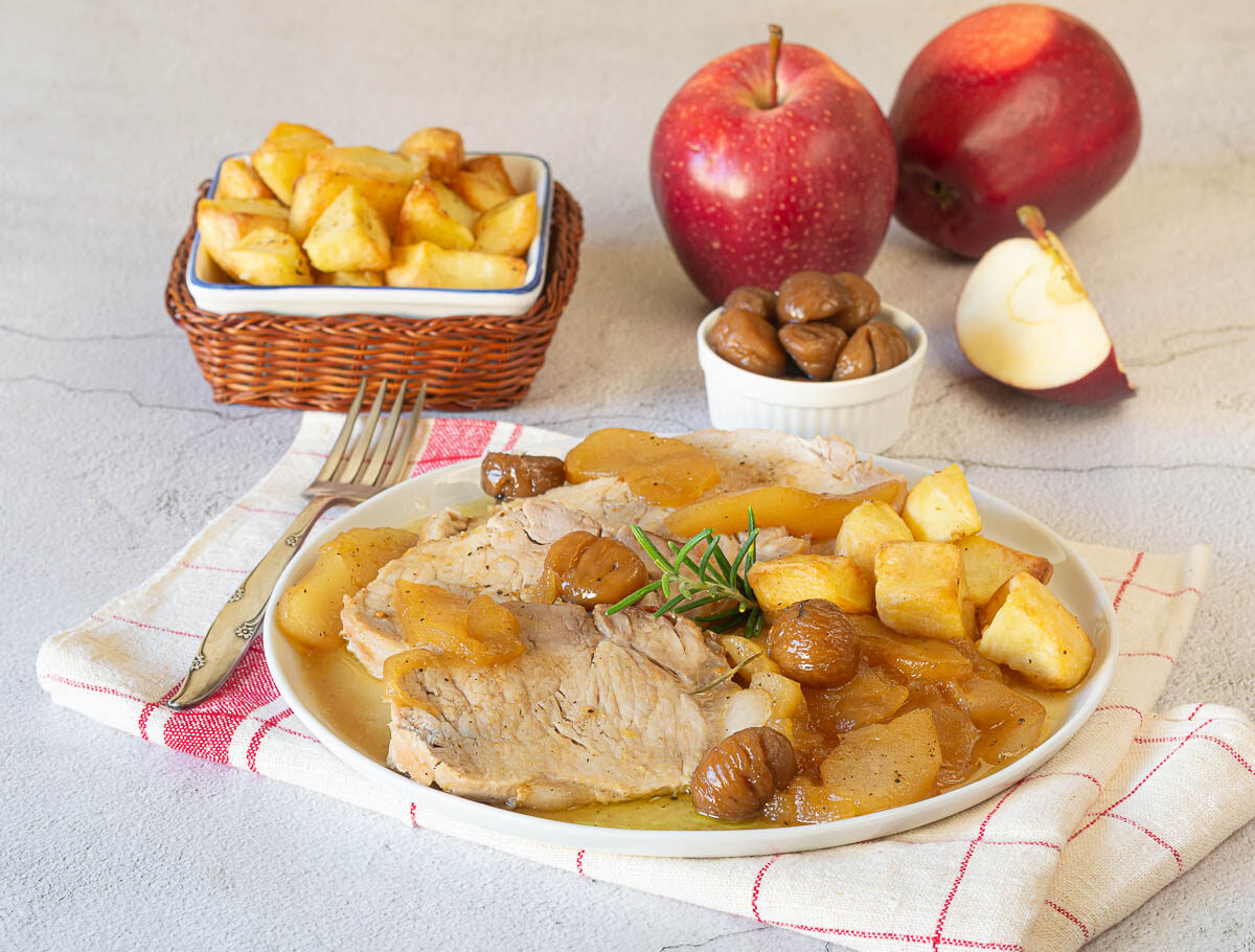 Arista aux pommes et châtaignes