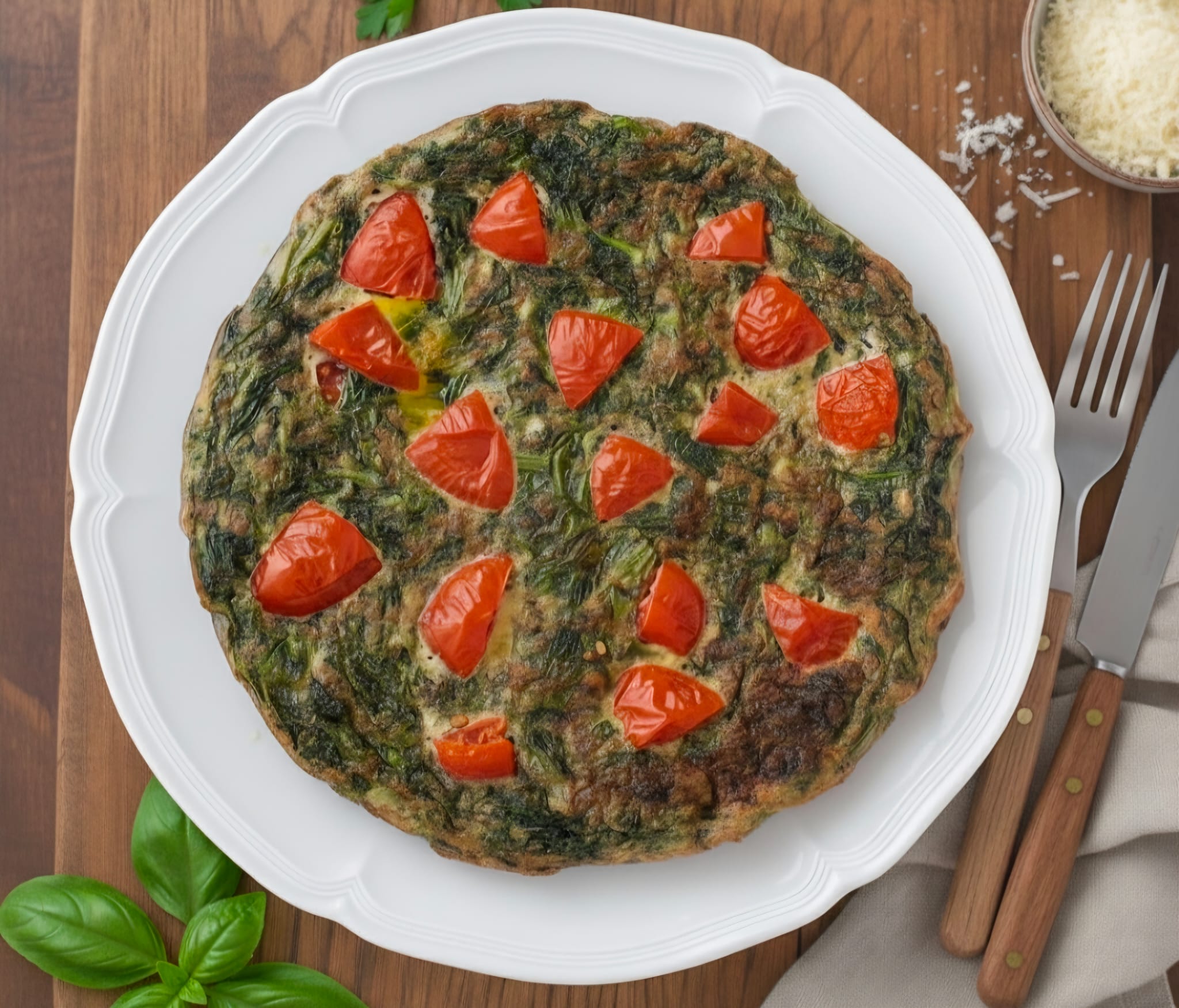 Omelette avec scarole frisée