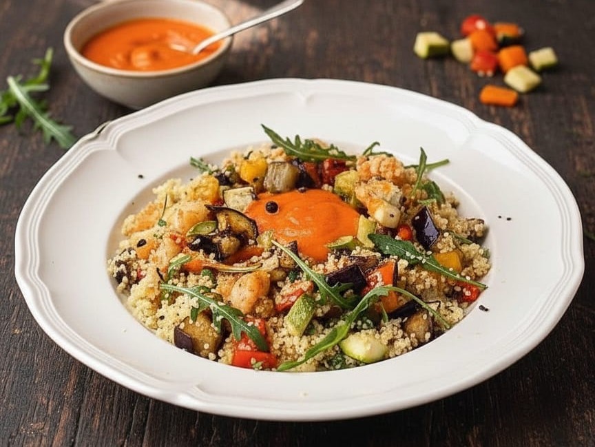 Couscous aux légumes et sauce aigre-douce