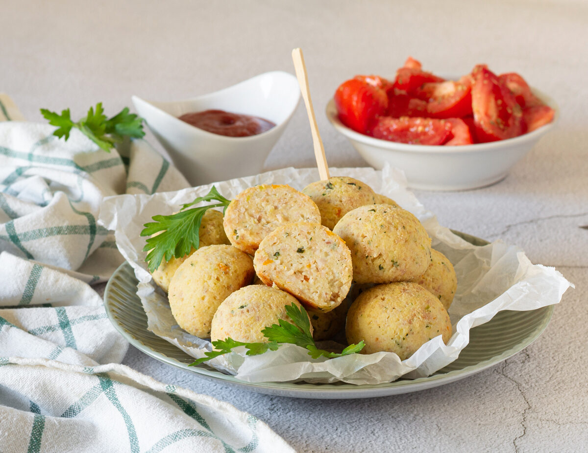 Boulettes de ricotta et jambon au four