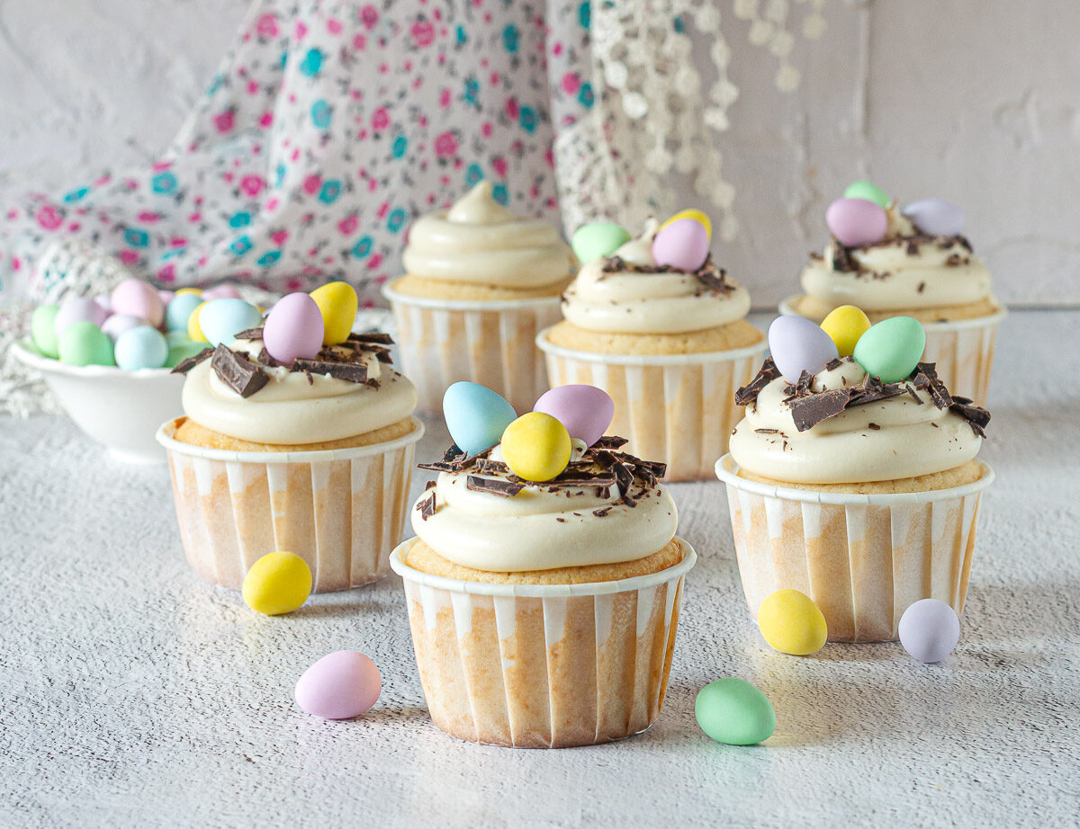 Cupcake de Pâques au chocolat blanc
