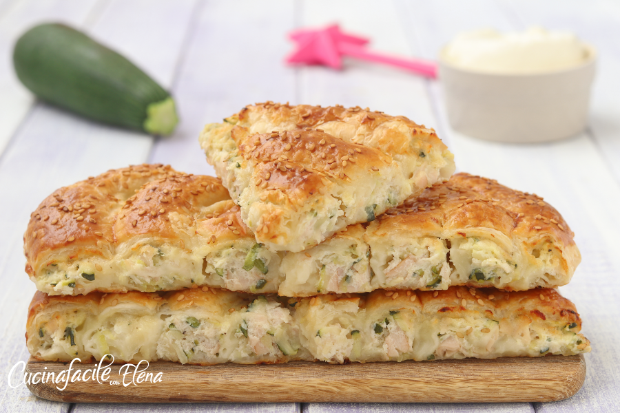 Escargot de pâte feuilletée aux courgettes