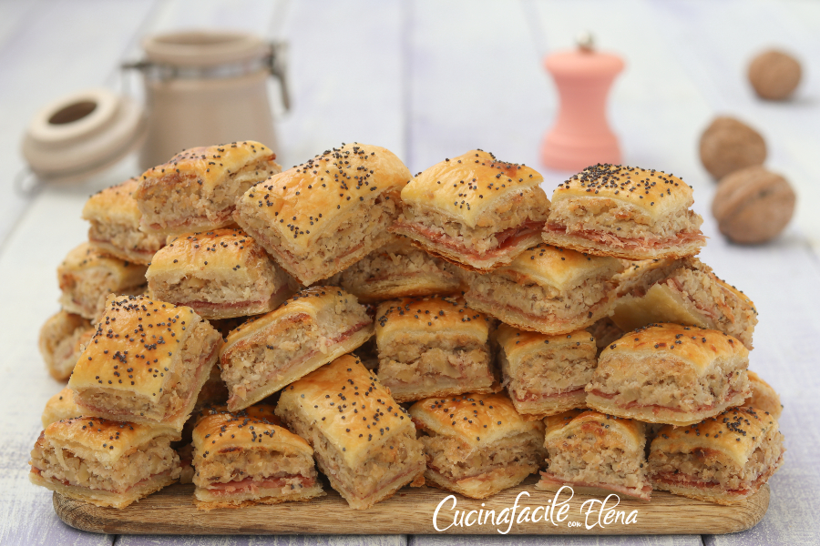 Feuilletés au speck et aux noix