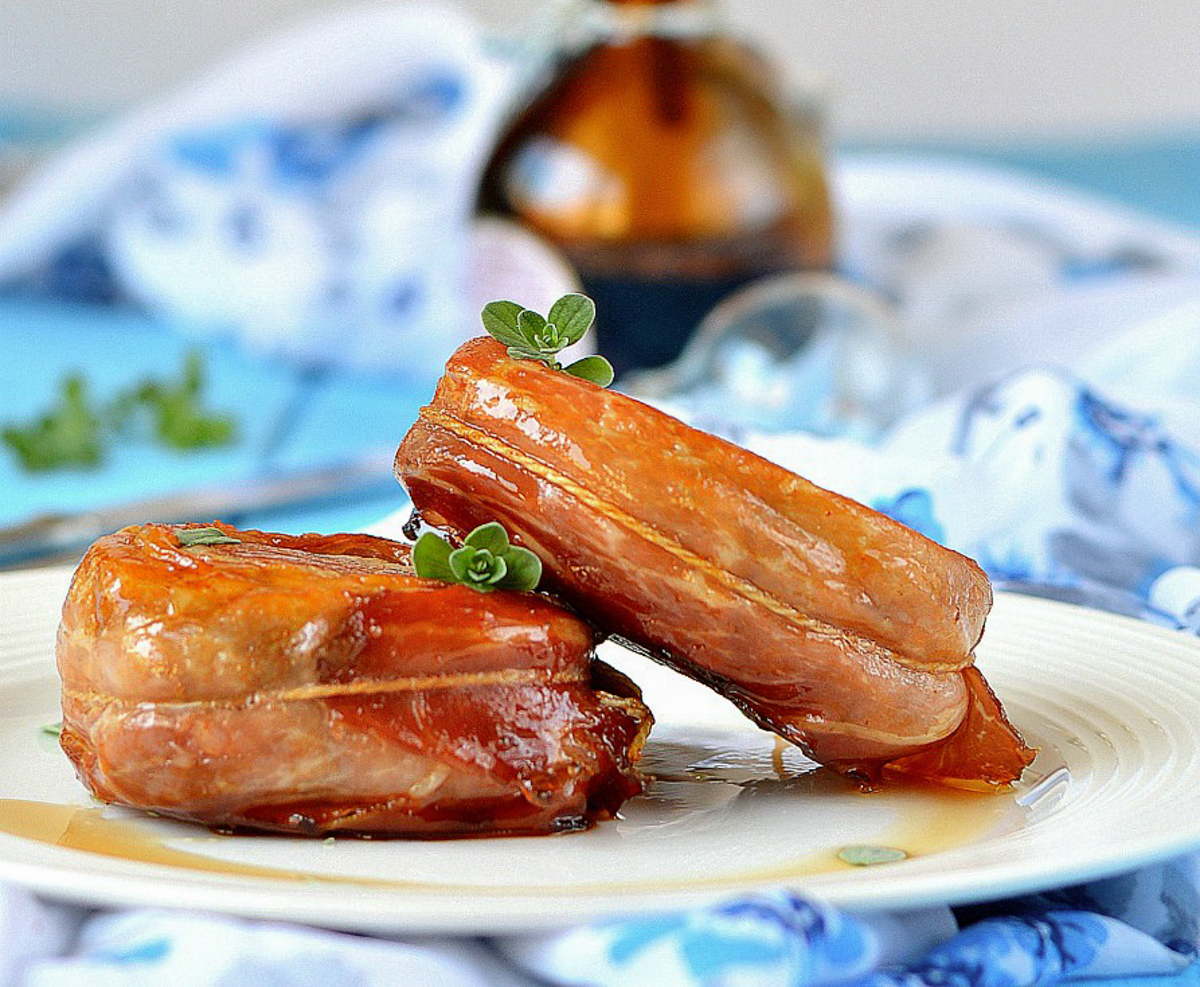 Filet de porc au miel et au speck