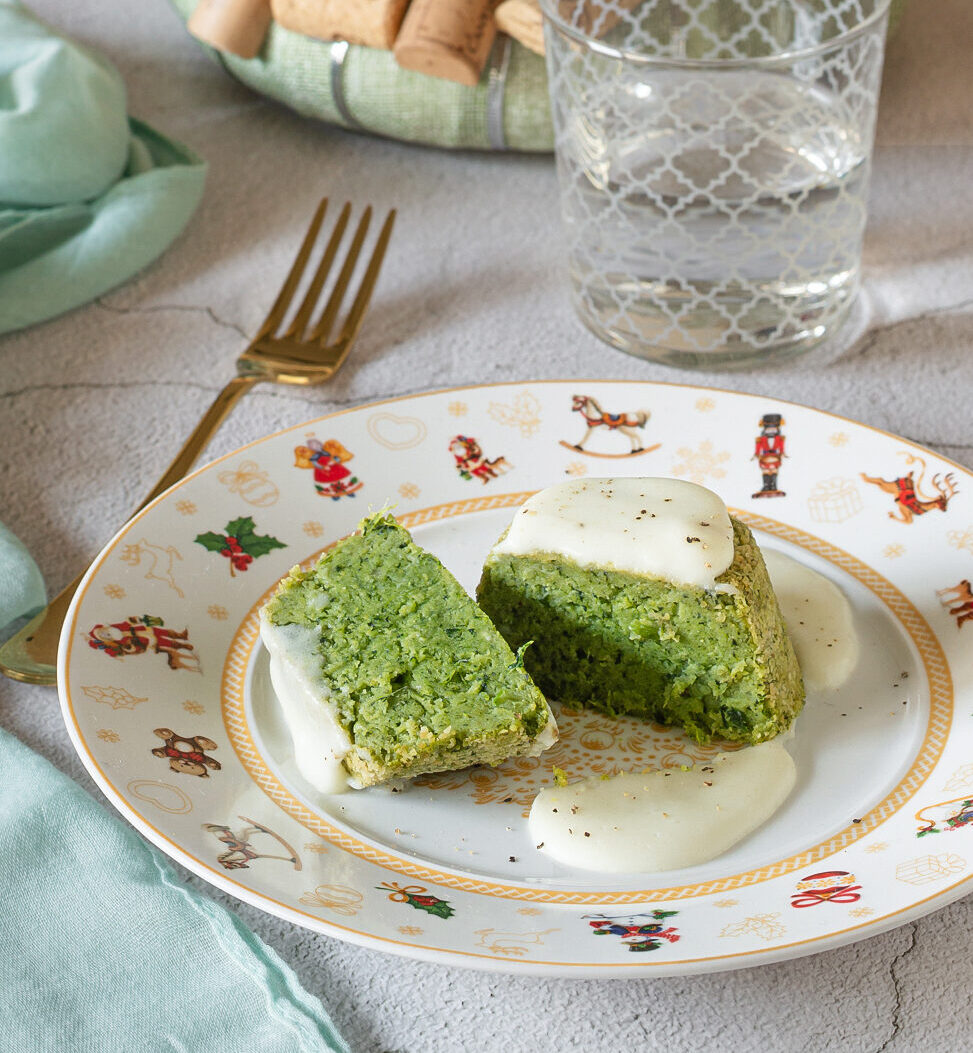 Flans de chou noir et crème de pecorino