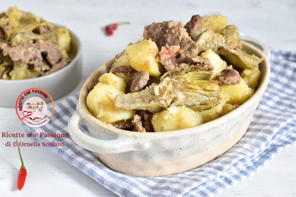 recette lanières de veau avec pommes de terre et artichauts en sauce