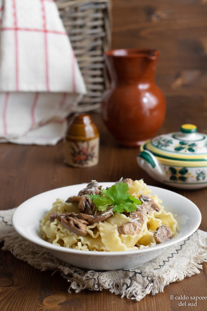 Mafaldine aux champignons sautés