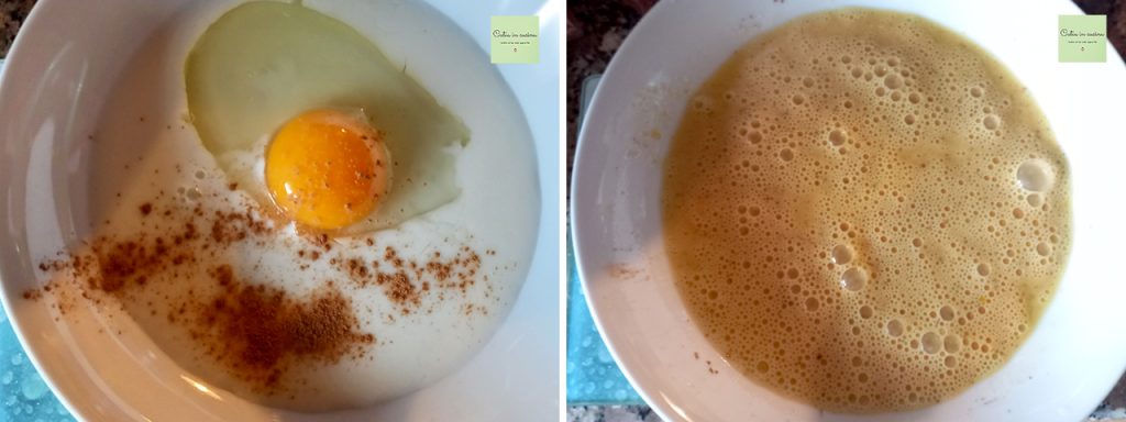 mélange d'œuf et de lait