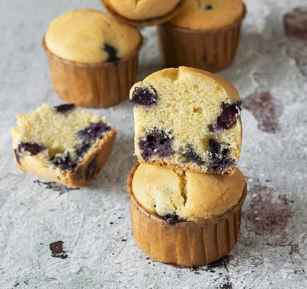 Muffins aux myrtilles et citron