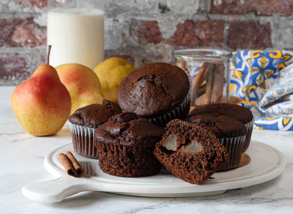 Muffins poire, chocolat et cannelle
