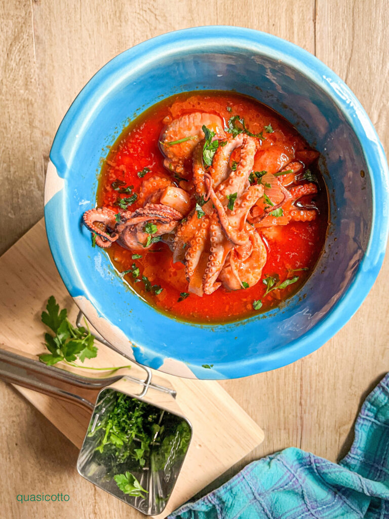 Sauce aux petits poulpes pour les pâtes