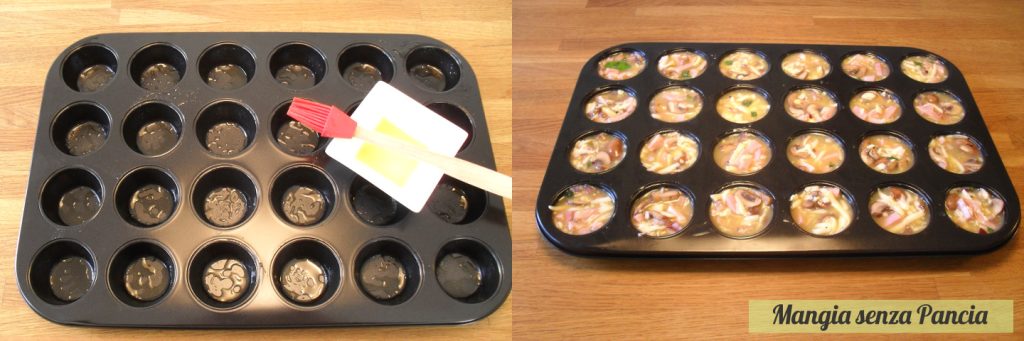 Mini omelettes aux champignons au four, finger food, Mange sans Ventre