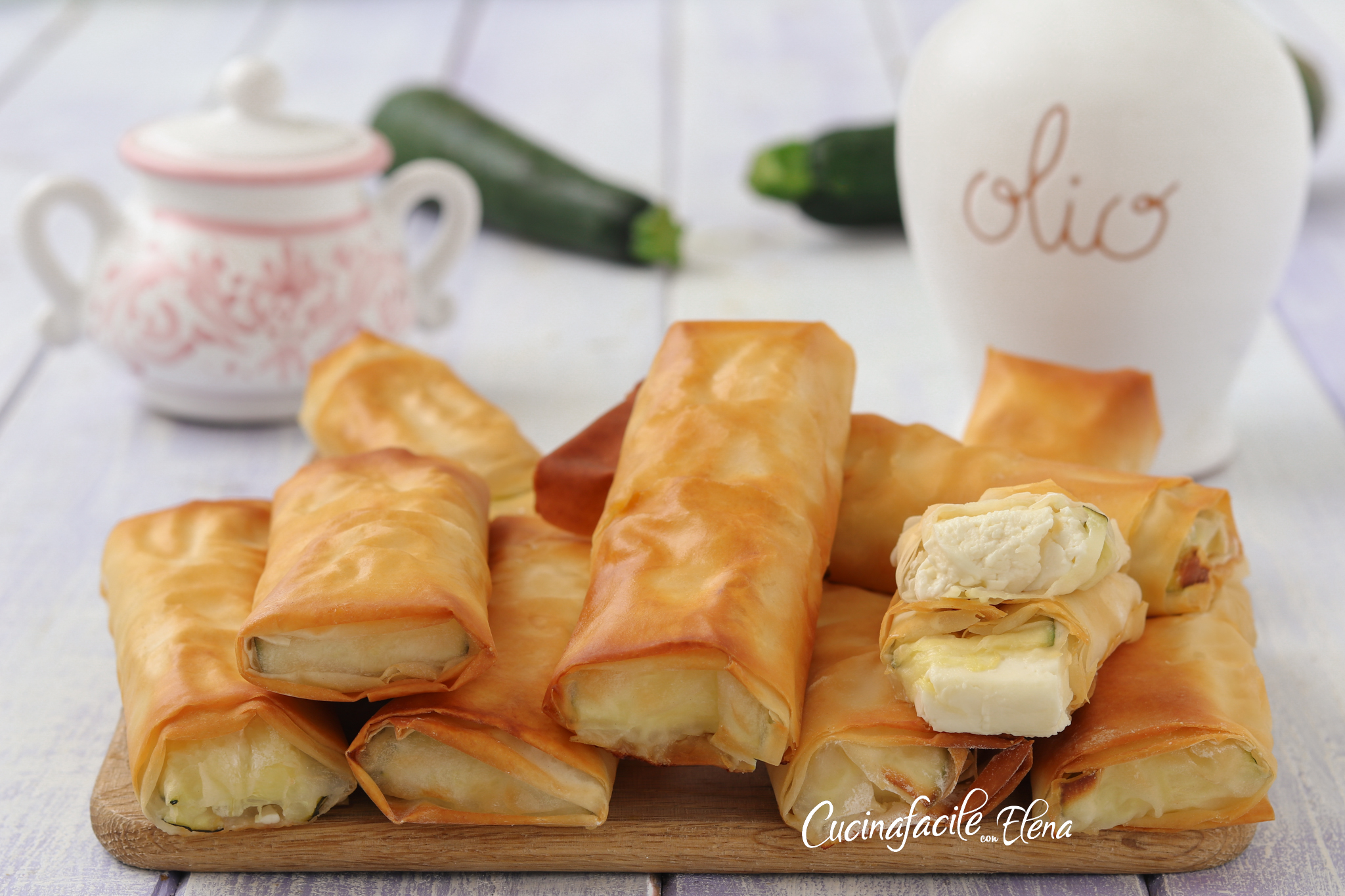 Rouleaux de courgettes et feta