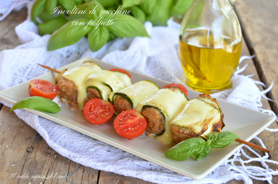 Rouleaux de courgettes avec boulettes