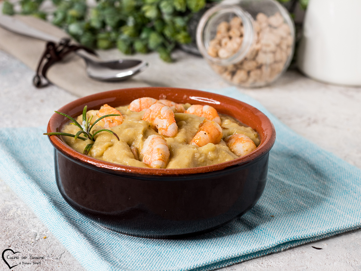 VELOUTÉ DE POIS CHICHES ET CREVETTES