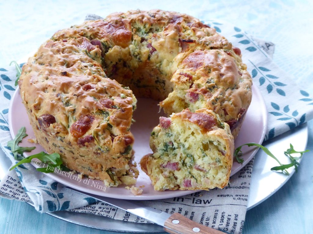 Couronne rustique a la roquette et salami recette rapide i pasticcini di Nina