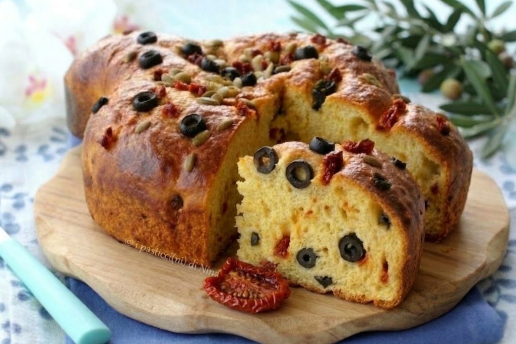 colombe salée tomates séchées et olives pour Pâques et le lundi de Pâques recette i Pasticcini di Nina