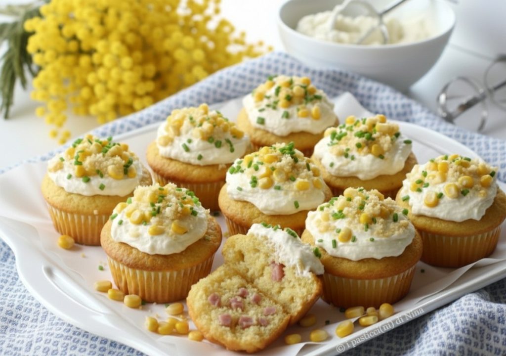 cupcakes mimosa salés recette pour la Journée de la Femme i pasticcini di Nina