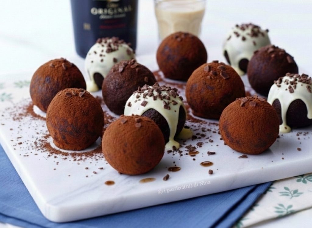 Douceurs sans cuisson au Baileys truffes au chocolat recette i pasticcini di Nina