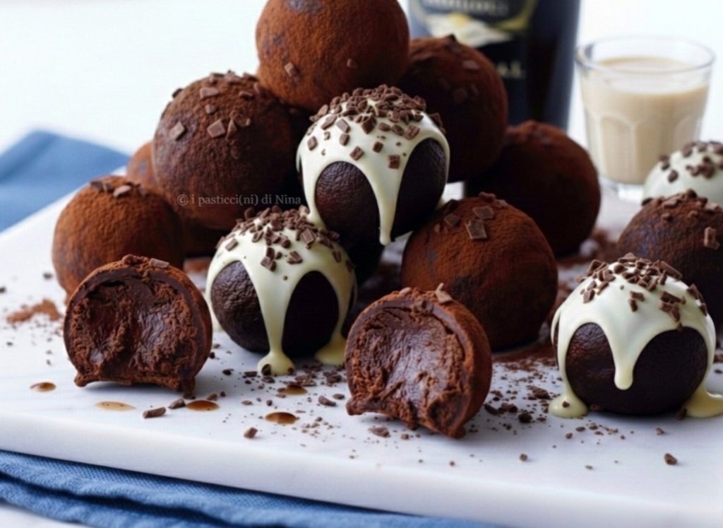 Douceurs sans cuisson au Baileys truffes au chocolat recette i pasticcini di Nina