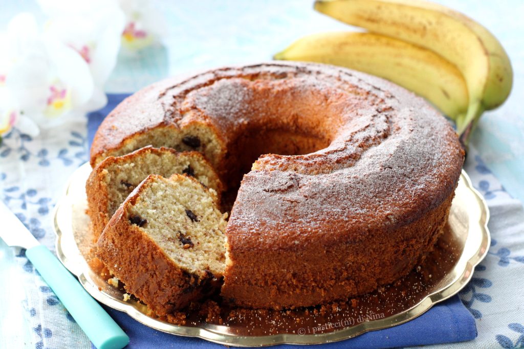 Gâteau en anneau bananes et avoine avec pépites de chocolat noir i pasticcini di Nina
