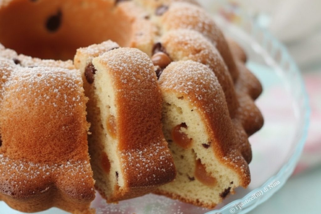Gâteau moelleux au yaourt grec avec pépites de chocolat et caramel - recette i pasticcini di Nina