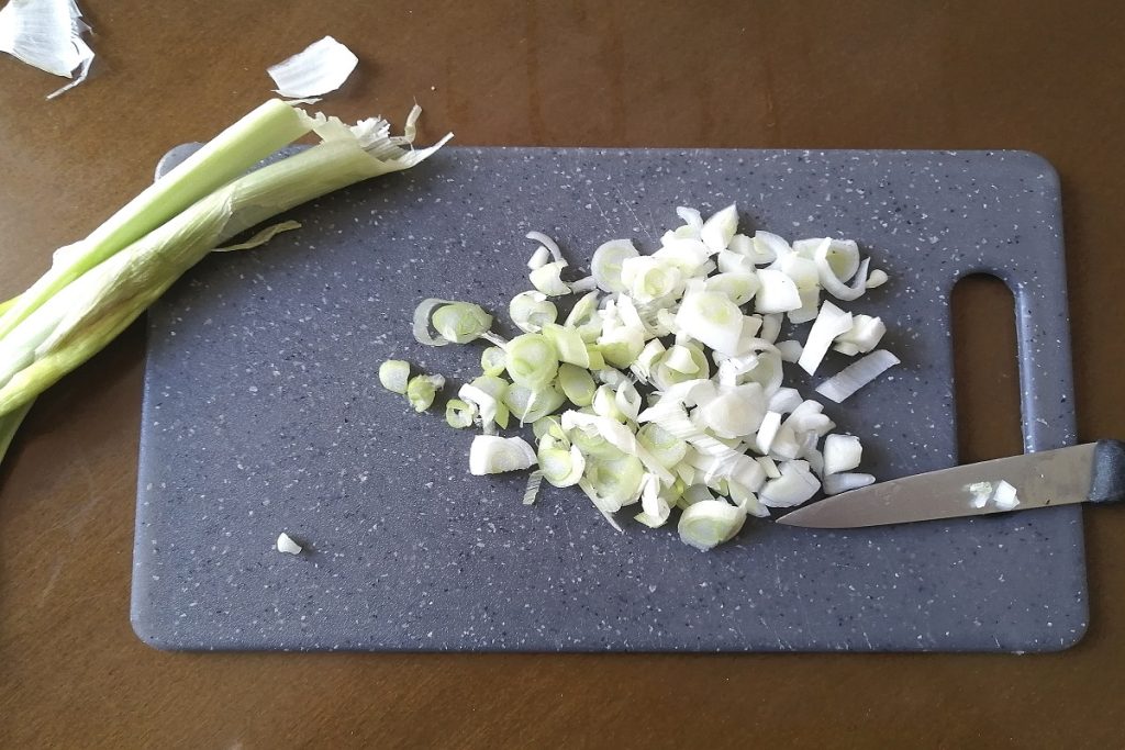 Ciboule coupée en rondelles