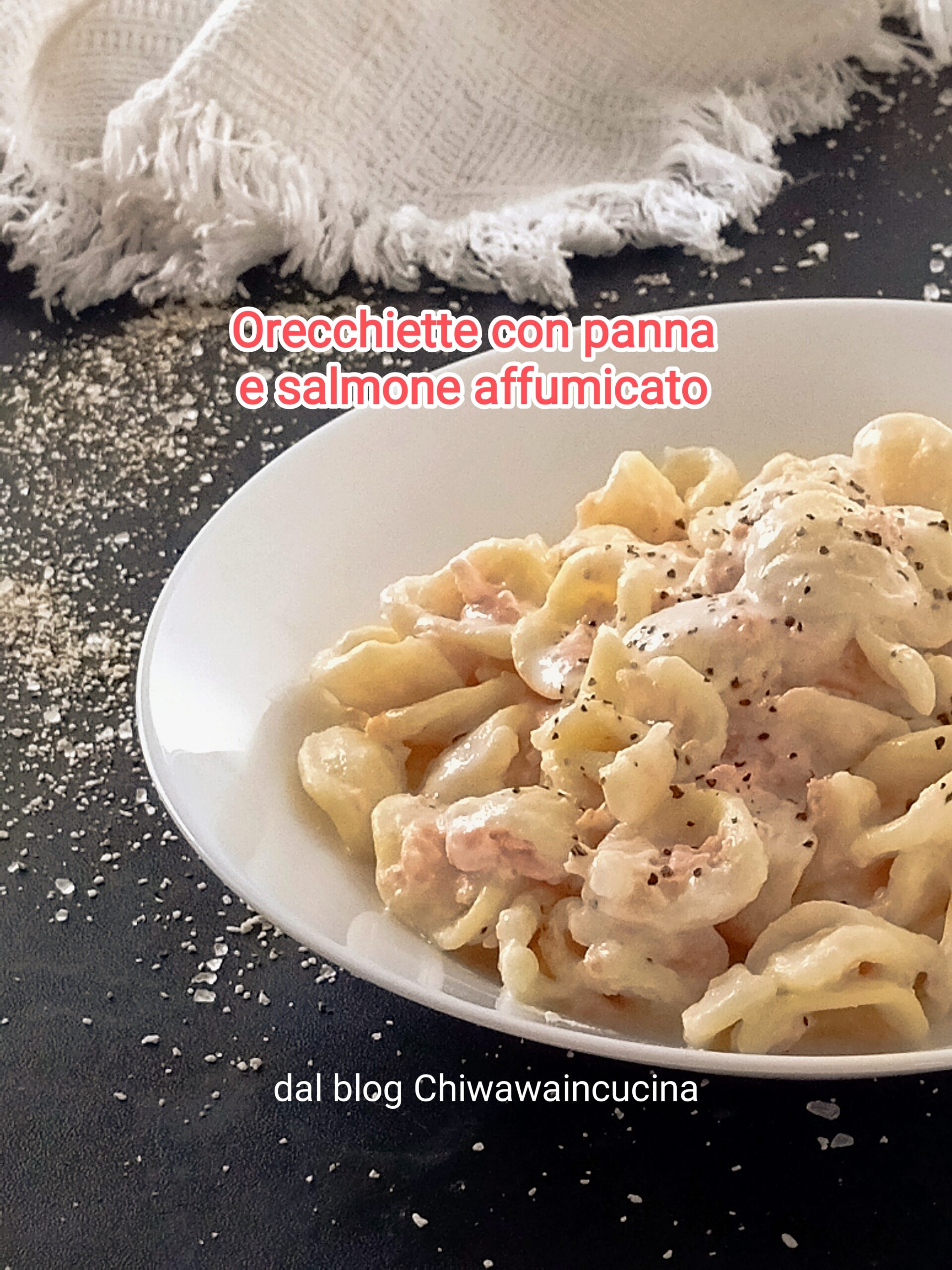 Orecchiette à la crème et saumon fumé