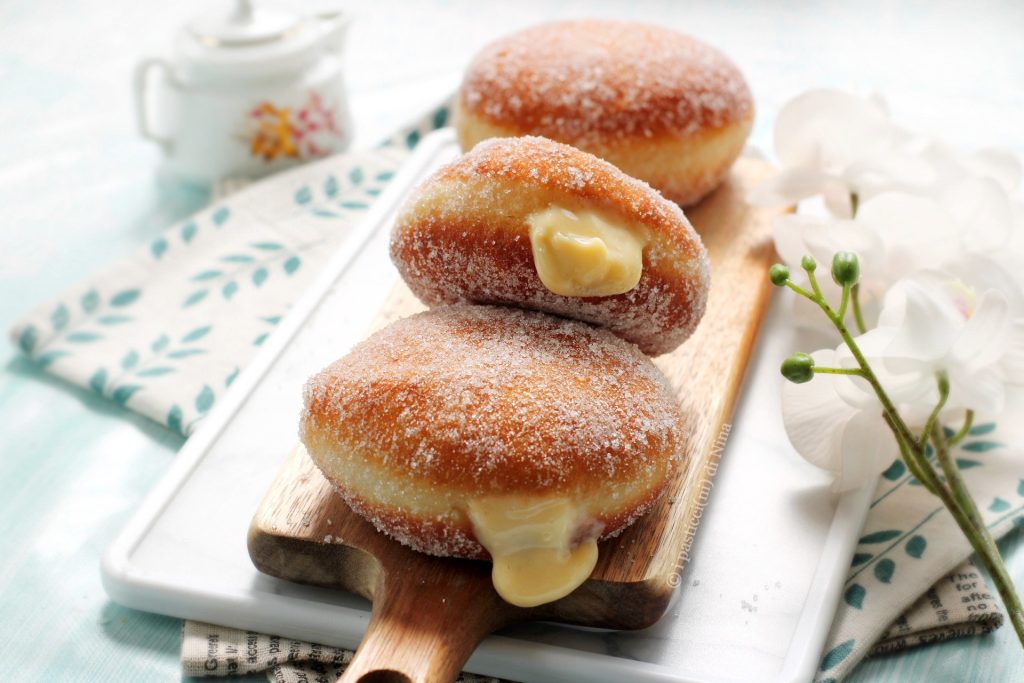 Krapfen à la crème pâtissière recette parfaite les petits gâteaux de Nina