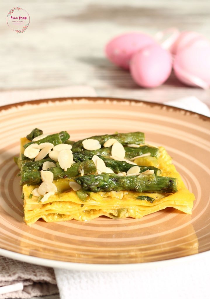Lasagne de Pâques aux asperges et au safran