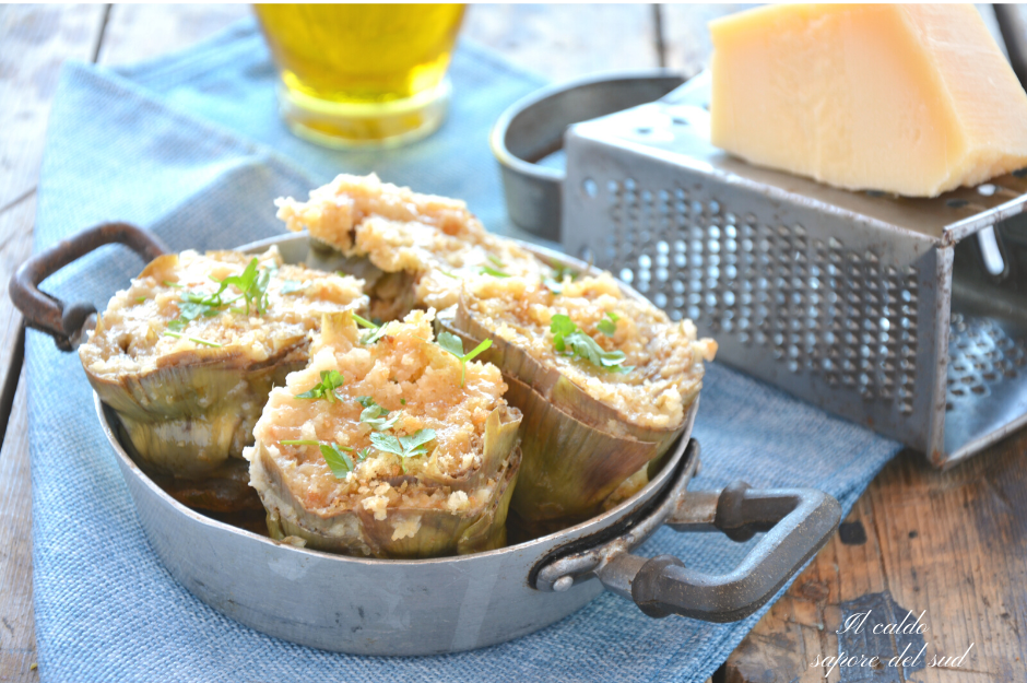 Artichauts farcis à la poêle avec chapelure et parmesan