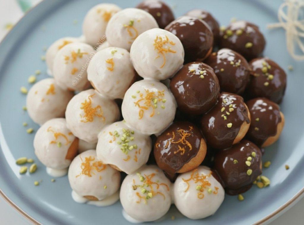 Pignolata de Messine glacée recette sicilienne du Carnaval i pasticcini di Nina