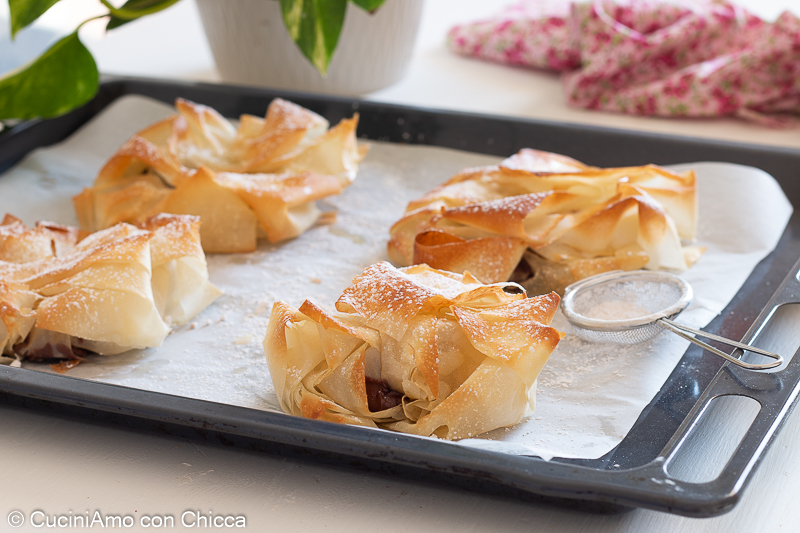 Pochettes de pâte filo au Nutella