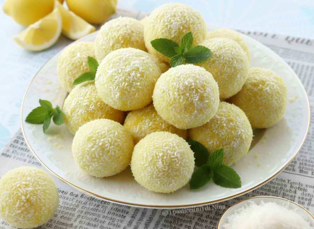 Truffes au citron et à la noix de coco sans cuisson les petits gâteaux de Nina
