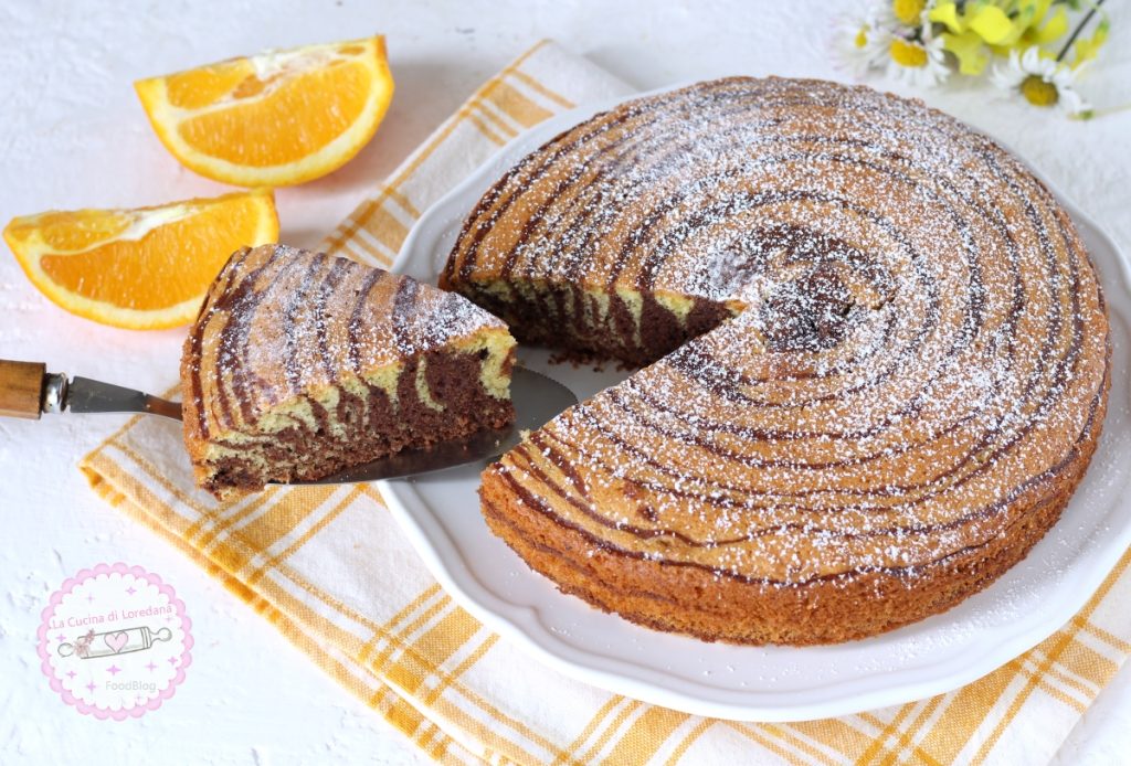 torta zebrata arancia e cioccolato
