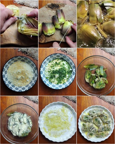 préparation des artichauts gratinés à la friteuse sans huile