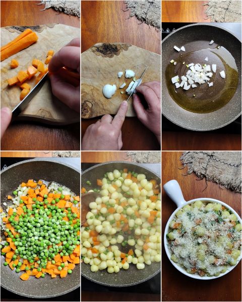 préparation des gnocchis aux légumes gratinés à la friteuse à air